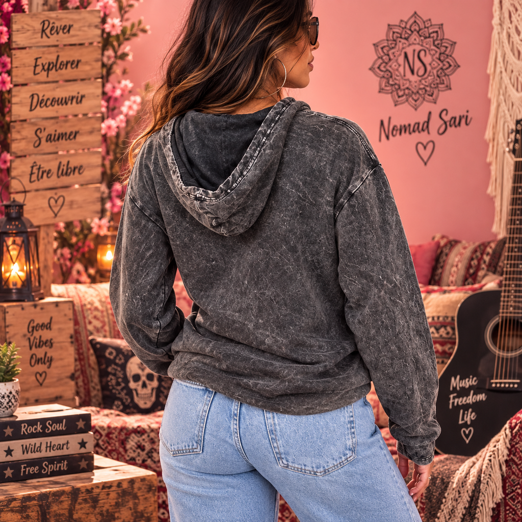 Sweat à Capuche REBEL – L'Esprit Rock, Libre & Rebelle (4 tailles)