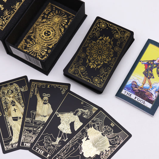 Coffret de Tarot Feuille d'or avec livret (en anglais)
