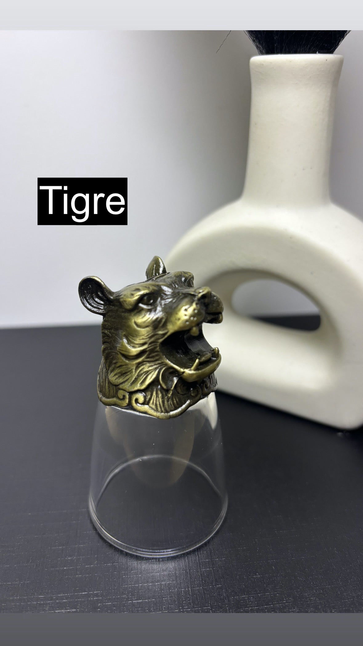 Coffret 12 verres à shot (25 ml) - Créatures du zodiaque chinois - Bronze antique (vente à l'unité)