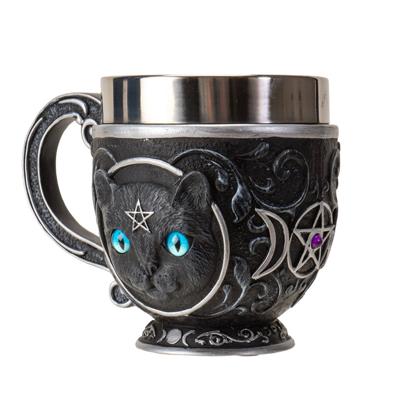 Tasse à thé "Chat noir mystique"