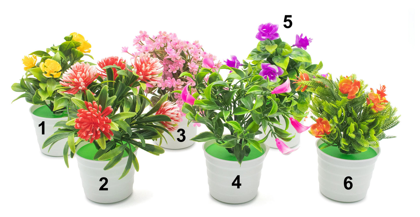 Mini plantes artificielles en pot - Une touche de couleur sans entretien - 7 x 16 cm