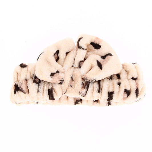 Bandeau peluche léopard avec nœud