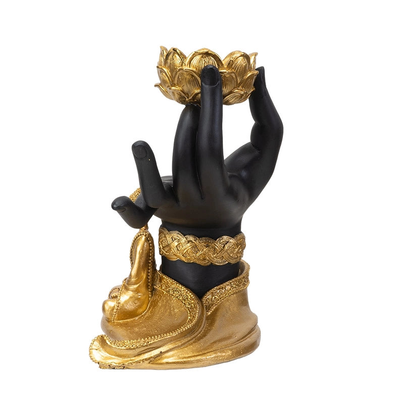 Bougeoir "Main de Bouddha doré"