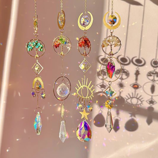 Attrape-soleil Arbre de Vie – Pierres précieuses Chakra – Décoration de fenêtre