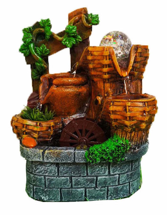 Fontaine zen lumineuse "La Source du puits ancien" (sur commande - 8 jours de délai)