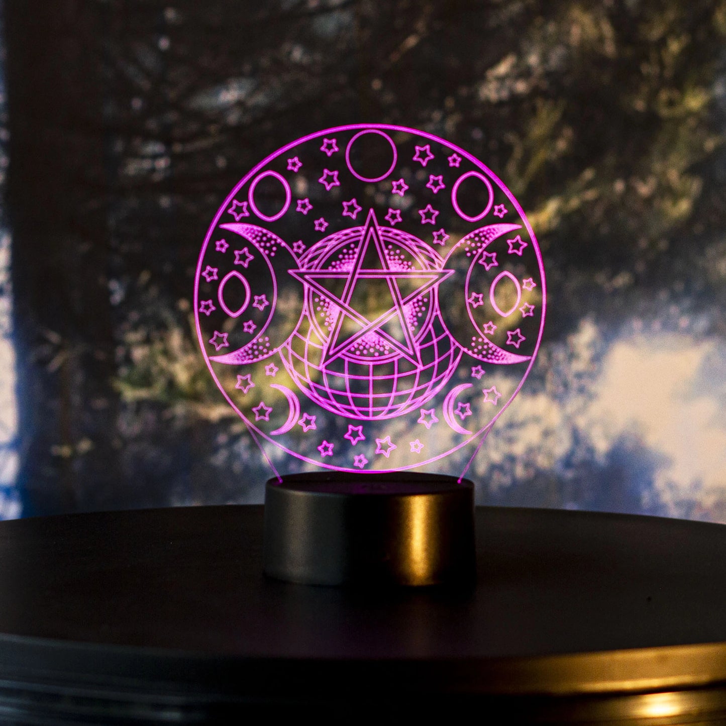 Lampe Triple Lune LED - Acrylique 3D