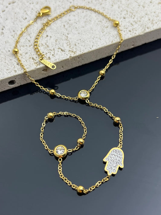 Bracelet Bague Acier inoxydable main de Fatma