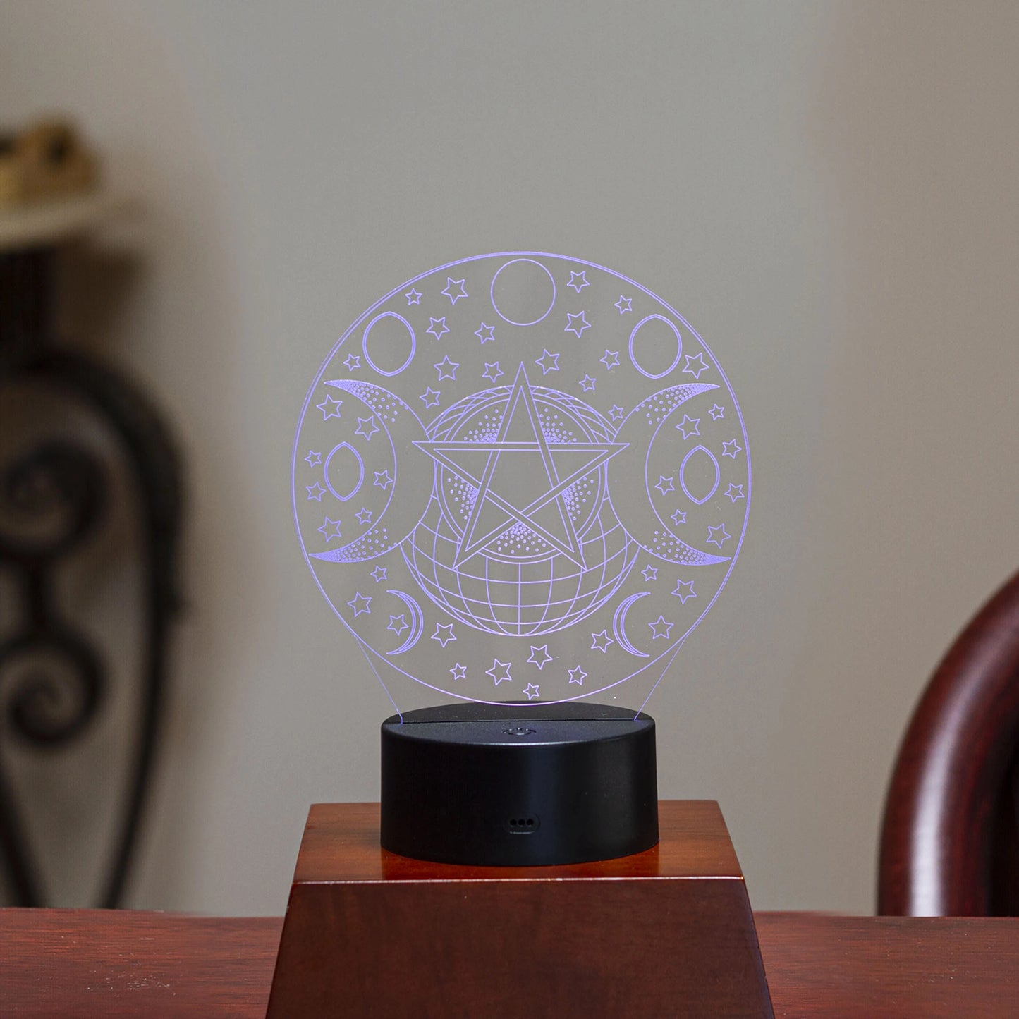 Lampe Triple Lune LED - Acrylique 3D