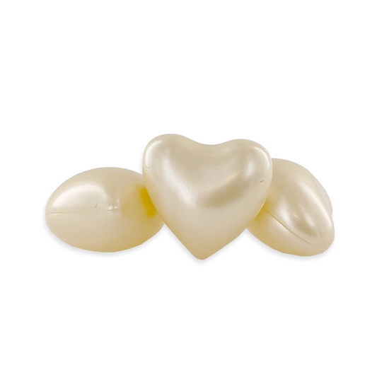 Perles de Bain nacrées cœur - Vanille