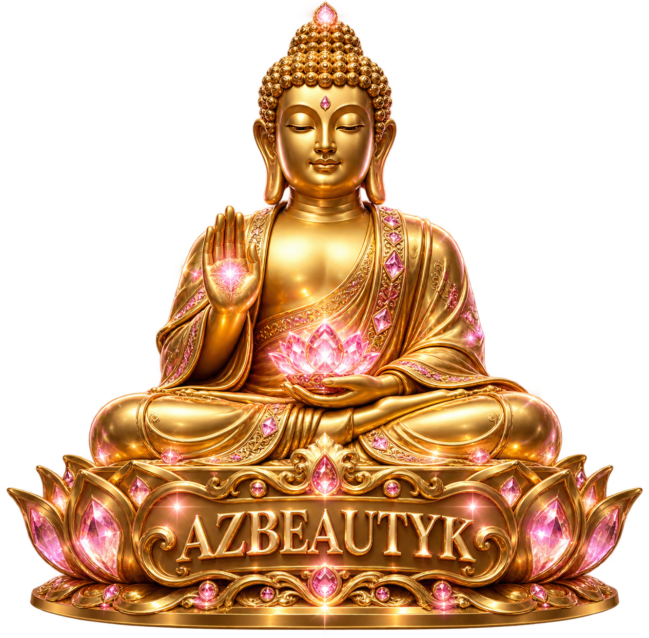 Bouddha doré AZBEAUTYK en relief 3D